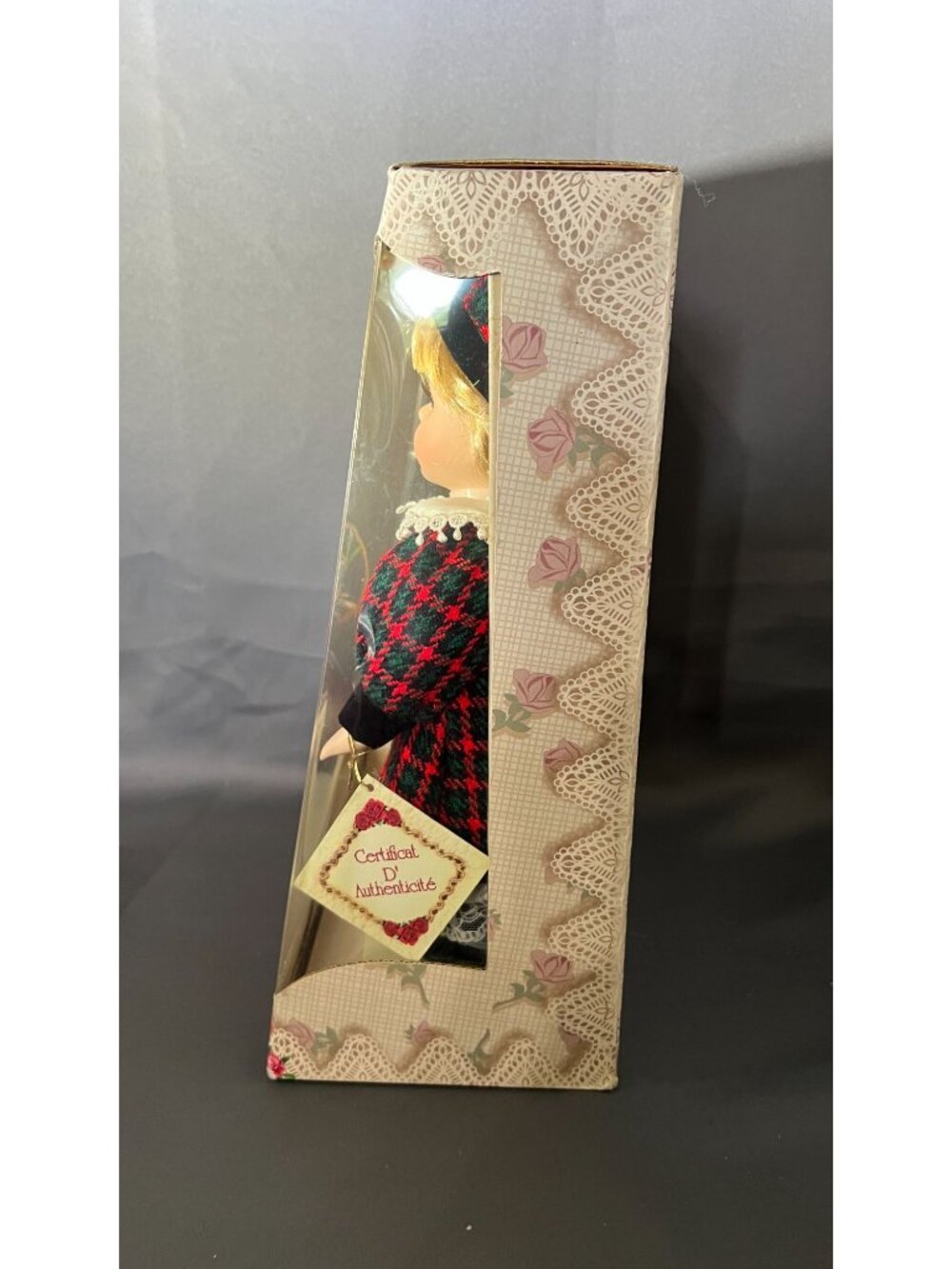 Genuine Fine Bisque Porcelain Doll W/ Flowers & Wagon New - Picture 2 of 10